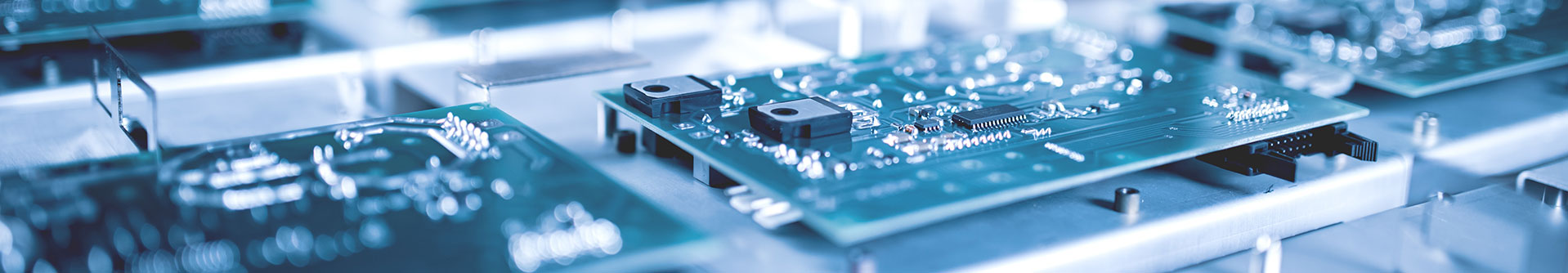mounted circuit boards, closeup